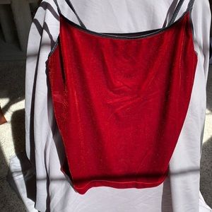 Red velvet tank top